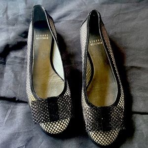 Stuart Weitzman size 8,NEW black with clear white mesh